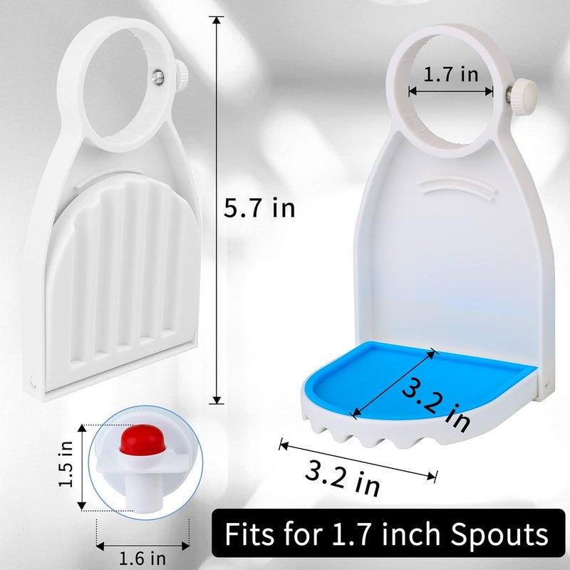 Febwind 2 Pcs Laundry Detergent Cup Holder Fabric Softener Drip Catcher Soap Holder Tray Cup Stand Container Laundry Soap Station Organizer White - Image 5